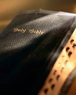 A well-worn leather Holy Bible
